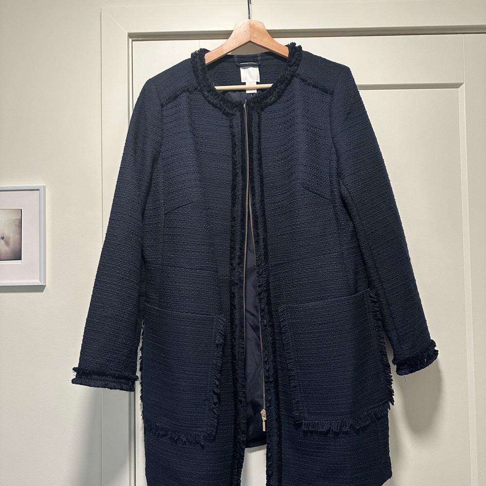 H&M Black Textured Women's Blazer